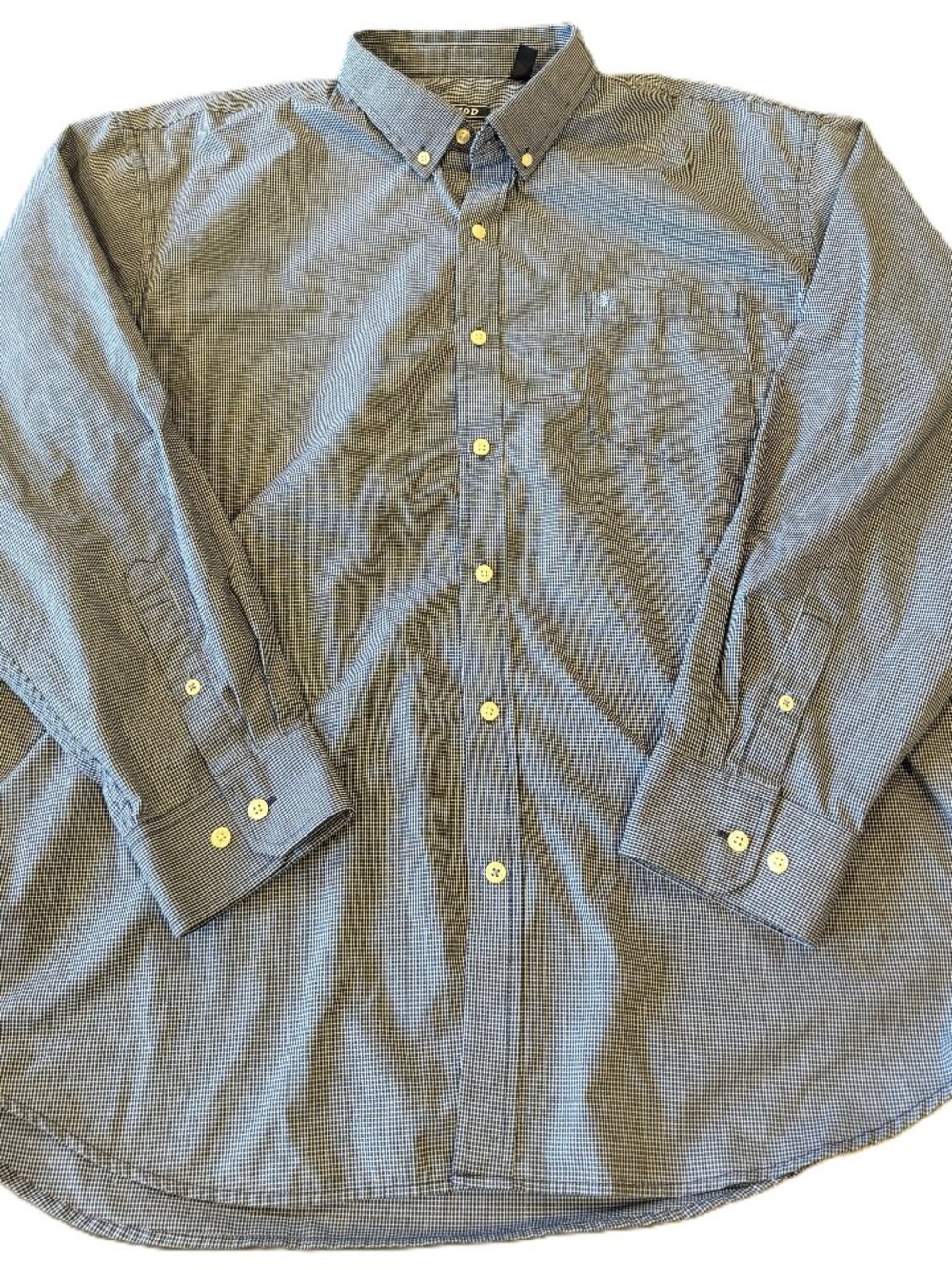 IZOD Men’s Blue White Plaid Long Sleeve Button Up Shirt Size XXL VGUC